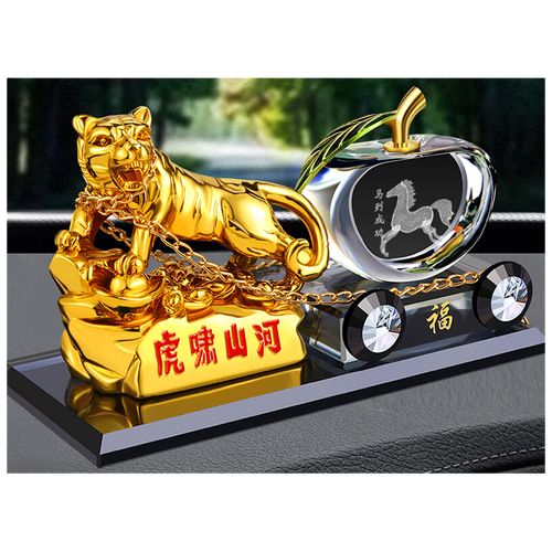 金虎平安果 虎年創意車載擺件，守護您的每一程